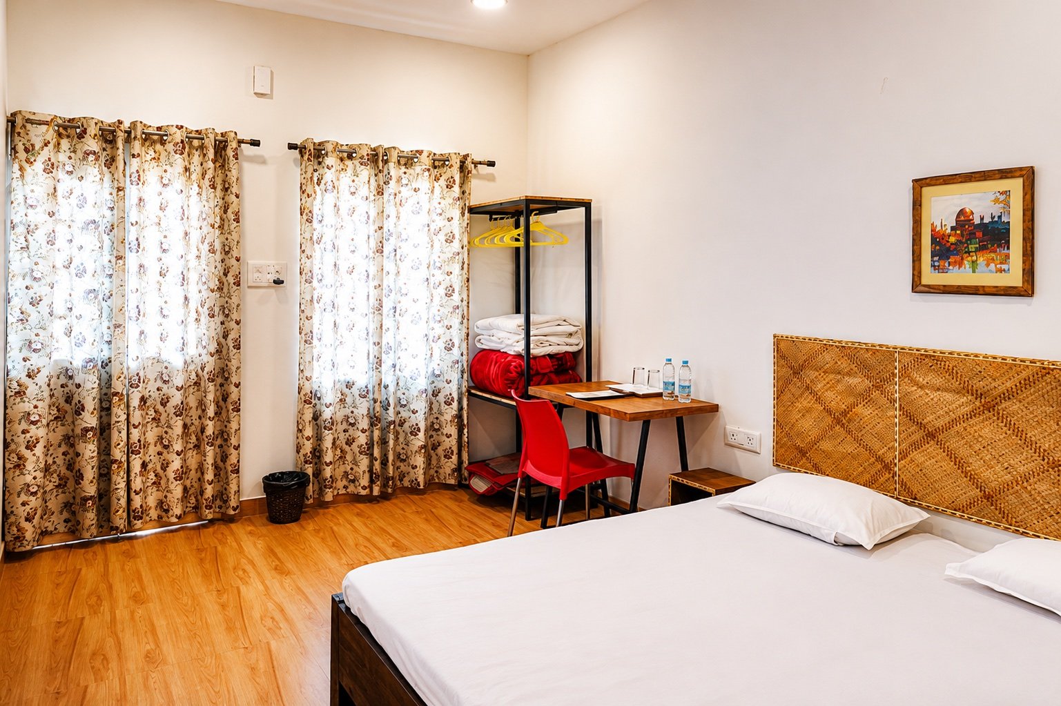 Warm guest room at Mayong Villa